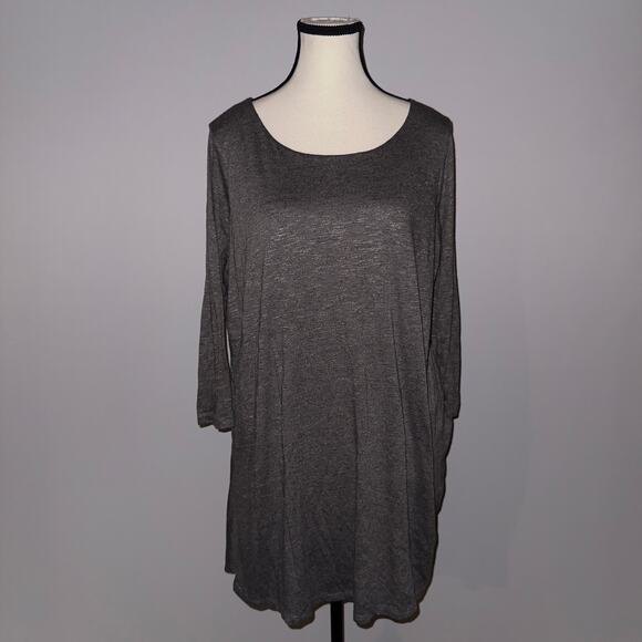 Fever Gray High-low hem tunic Top womens Size Large - Picture 1 of 6